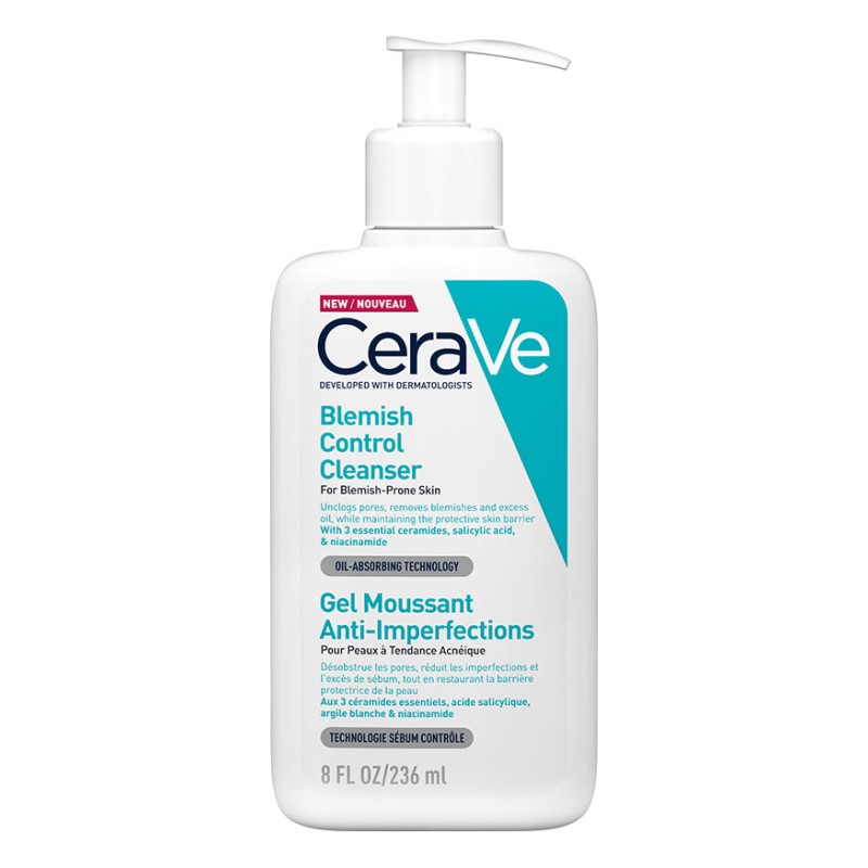 CeraVe Gel Moussant Anti-Imperfections Peau Grasse à Tendance Acnéique 236ml