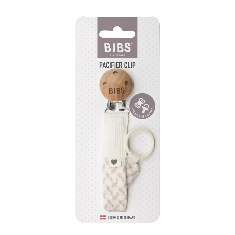 BIBS Attache sucette tressée - Ivory / Vanilla