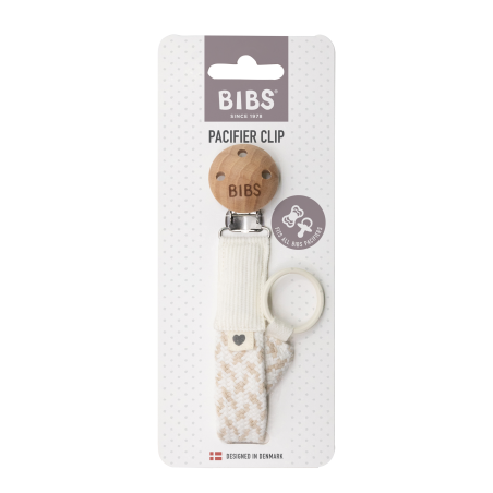 BIBS Attache sucette tressée - Ivory / Vanilla