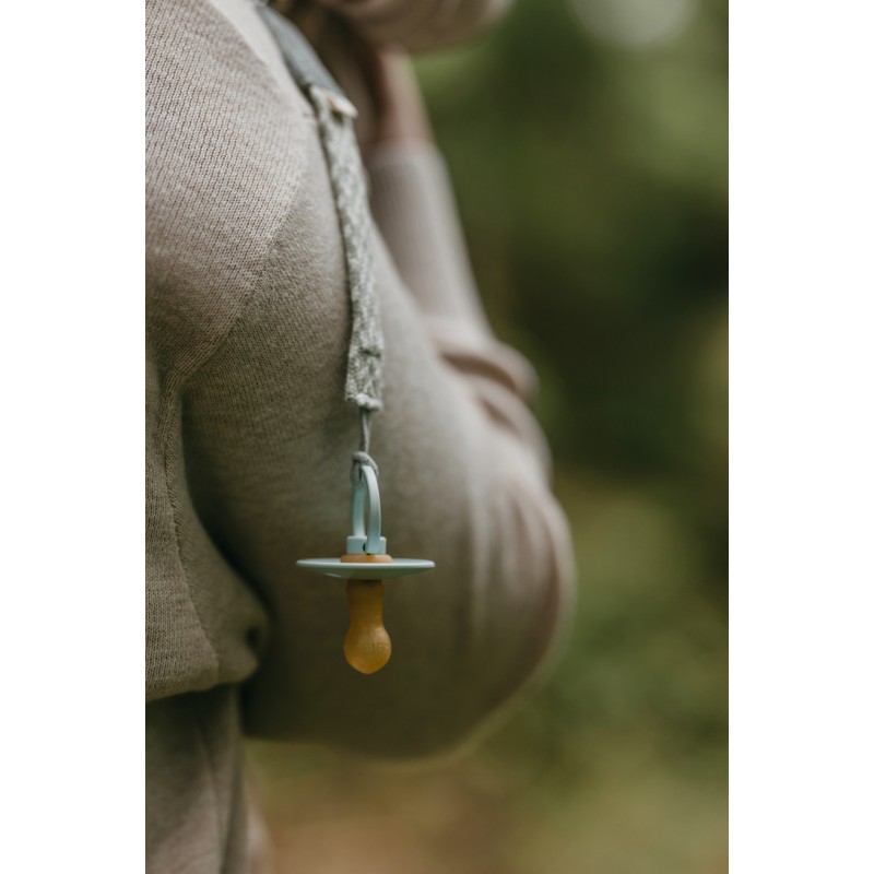 BIBS Attache sucette tressée - Sage / Ivory