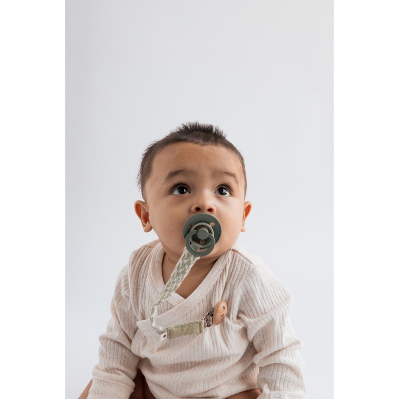 BIBS Attache sucette tressée - Sage / Ivory