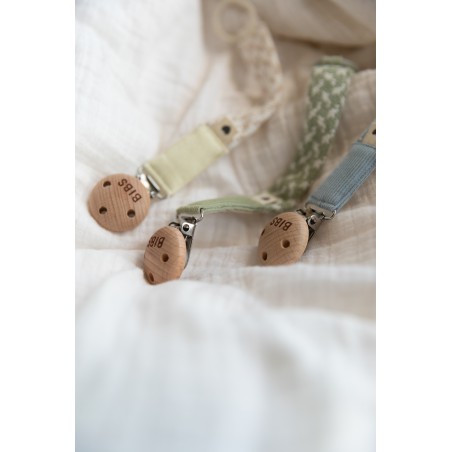 BIBS Attache sucette tressée - Sand / Ivory