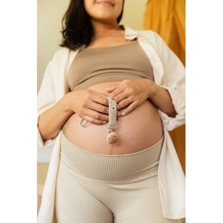 BIBS Attache sucette tressée - Sand / Ivory