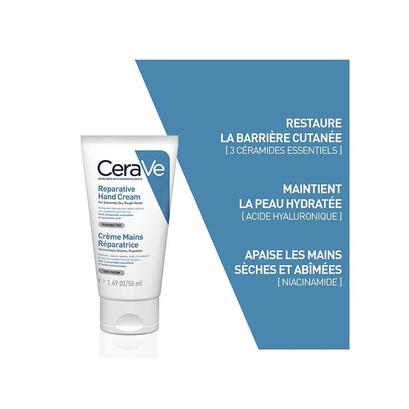 CeraVe Crème Mains Réparatrice pour Peaux Sèches 50ml