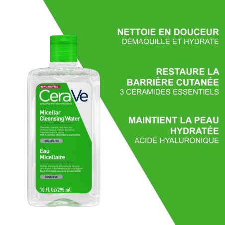 CeraVe Eau Micellaire Démaquillante Hydratante 295ml