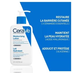 CeraVe Lait Hydratant Léger 236ml Peau Sèche à Très Sèche