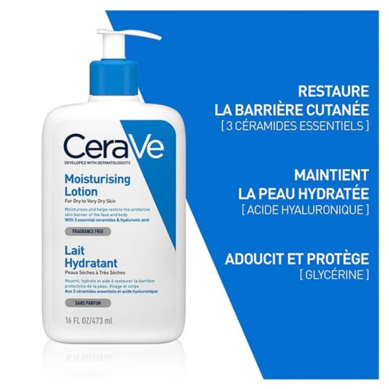 CeraVe Lait Hydratant Peau Sèche à Très Sèche 473ml