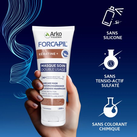 Forcapil Kératine Masque Soin Double Usage – 200 ml