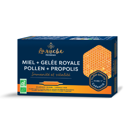 Dietaroma La Ruche Miel + Gelée Royale + Pollen + Propolis – 20 ampoules
