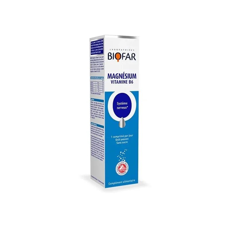 Biofar Magnésium + Vitamine B6 – 20 comprimés effervescents