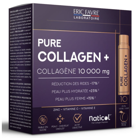 Eric Favre Pure Collagen+ 10 000 mg – 10 ampoules de 25 ml