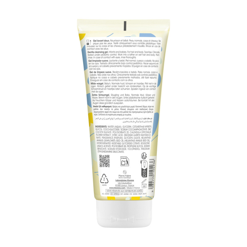 KLORANE BÉBÉ – Gel Lavant Doux au Calendula (200 ml)