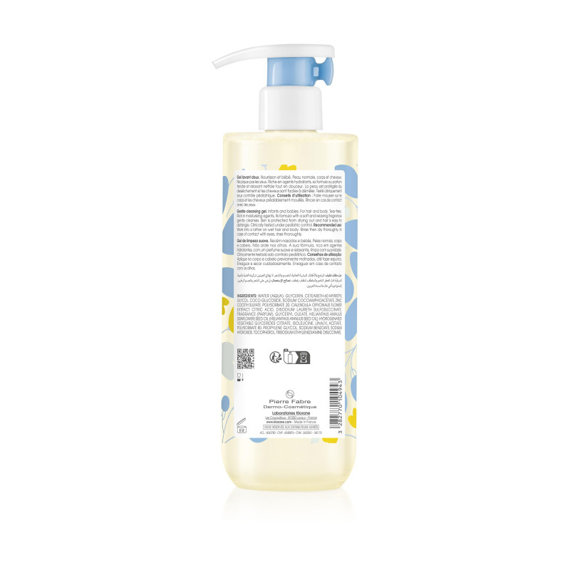 KLORANE BÉBÉ – Gel Lavant Doux au Calendula (500 ml)