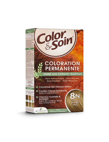 Les 3 Chênes Color&Soin Coloration Permanente 8N Blond Blé – 135 ml