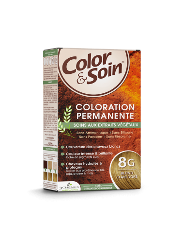 Les 3 Chênes Color&Soin Coloration Permanente 8G Blond Clair Doré – 135 ml
