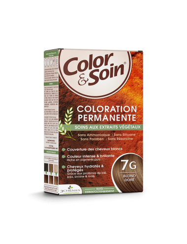 Les 3 Chênes Color&Soin Coloration Permanente 7G Blond Doré – 135 ml