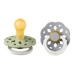 2 Sucettes BIBS Bohème Ronde Sage / Cloud - GLOW