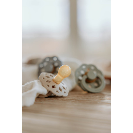 2 Sucettes BIBS Bohème Ronde Sage / Cloud - GLOW