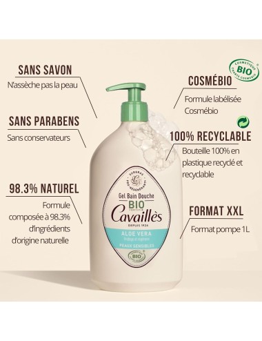 Rogé Cavaillès Gel Surgras Bain Douche Aloe Vera BIO - 1 Litre