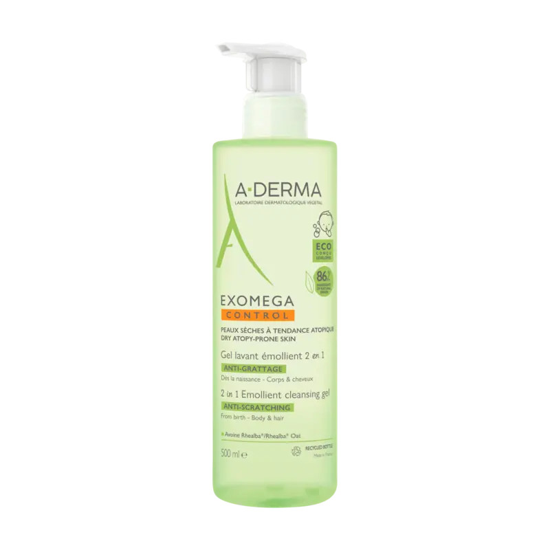 A-Derma Exomega Control – Gel Moussant Émollient 2 en 1