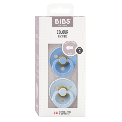 2 Sucettes BIBS Colour Ronde Sky Blue / Baby Blue