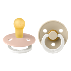2 Sucettes BIBS Colour Ronde Blush / Vanilla - GLOW