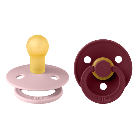 2 Sucettes BIBS Colour Ronde Pink Plum / Elderberry