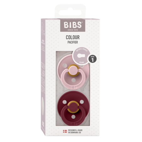 2 Sucettes BIBS Colour Ronde Pink Plum / Elderberry