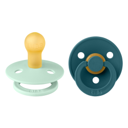 2 Sucettes BIBS Colour Ronde Nordic Mint / Forest Lake