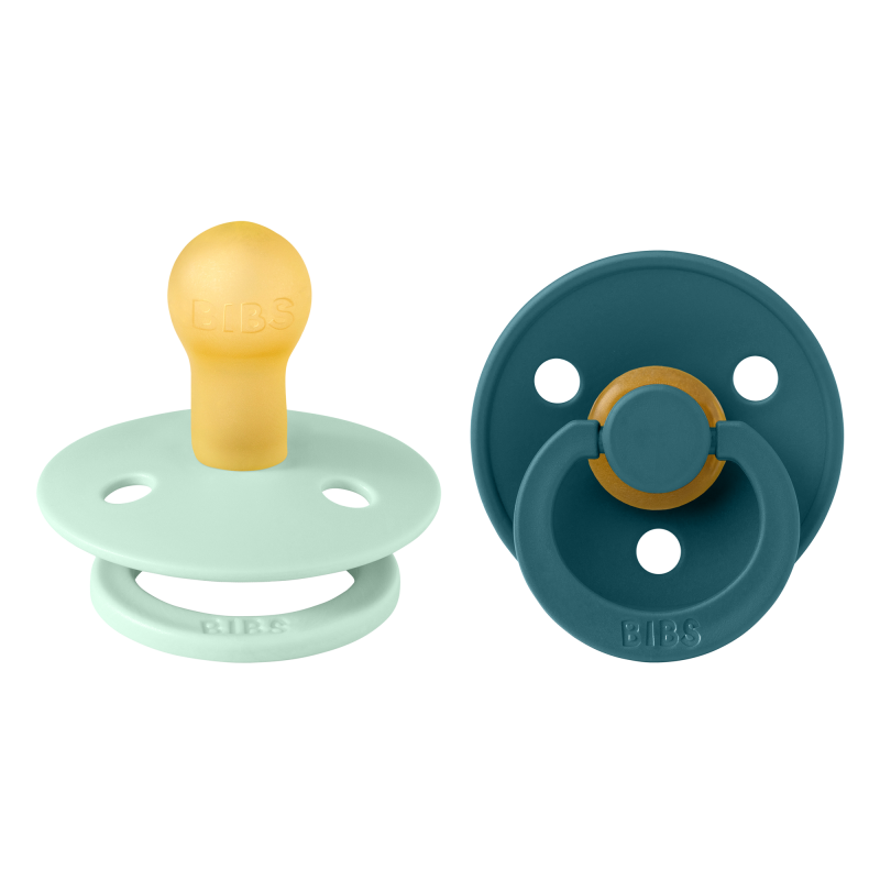 2 Sucettes BIBS Colour Ronde Nordic Mint / Forest Lake