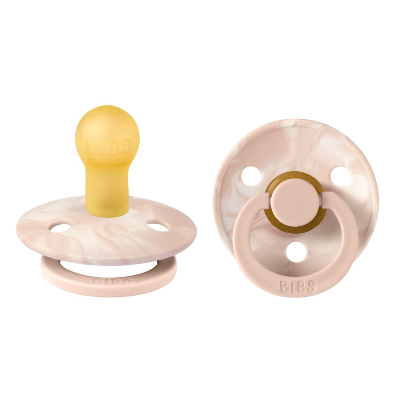 2 Sucettes BIBS Colour Ronde Blush Ivory- Tie and Dye