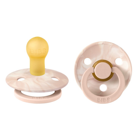 2 Sucettes BIBS Colour Ronde Blush Ivory- Tie and Dye