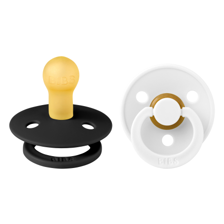 2 Sucettes BIBS Colour Ronde Black / White