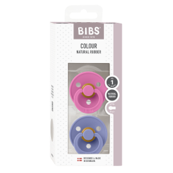 2 Sucettes BIBS Colour Ronde Peri / Bubblegum