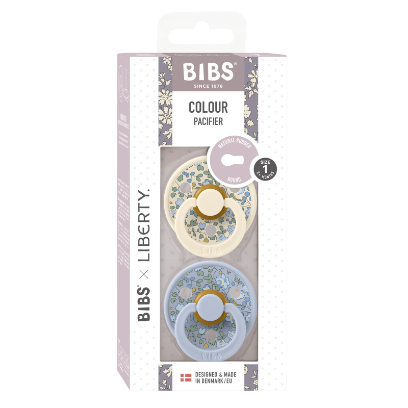 2 Sucettes BIBS Colour Ronde Eloise Dusty Blue Mix