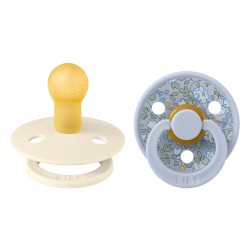 2 Sucettes BIBS Colour Ronde Eloise Dusty Blue Mix