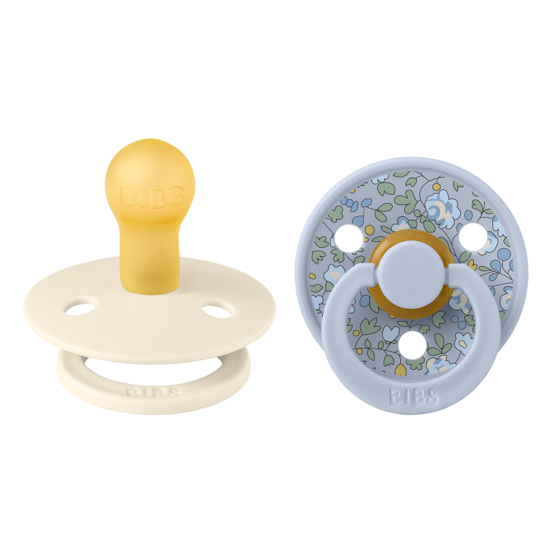 2 Sucettes BIBS Colour Ronde Eloise Dusty Blue Mix