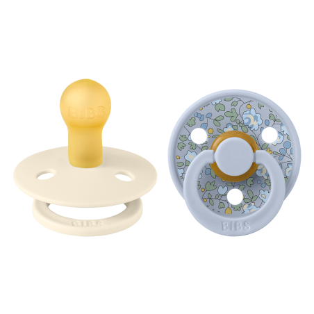 2 Sucettes BIBS Colour Ronde Eloise Dusty Blue Mix