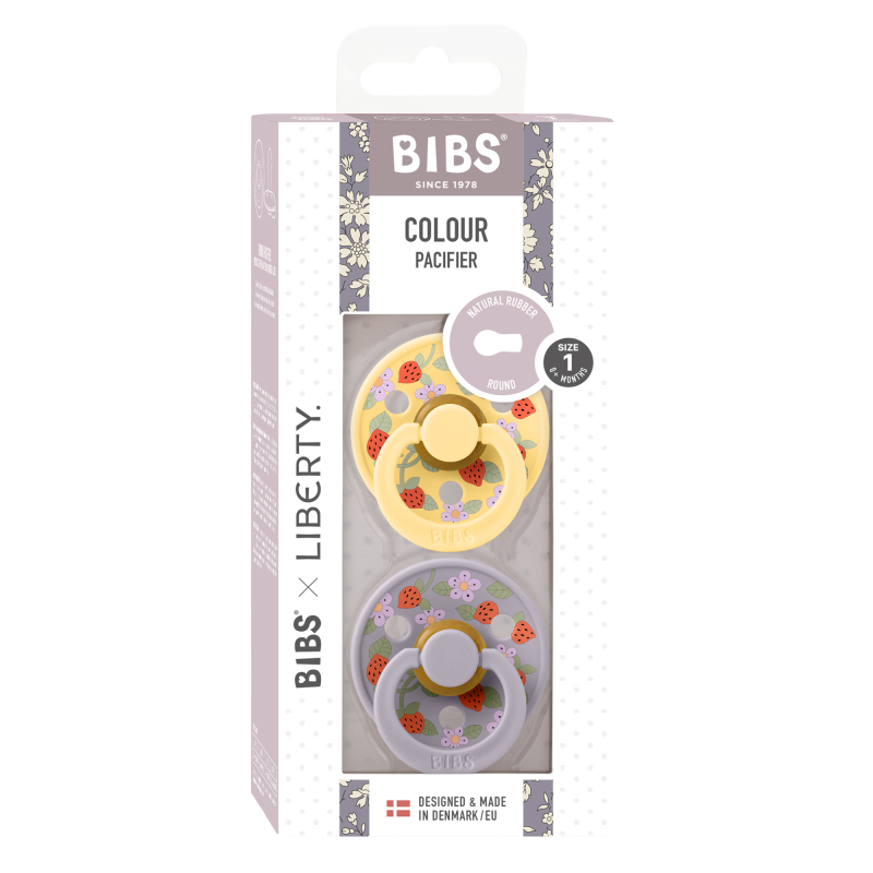 2 Sucettes BIBS Colour Ronde Eloise Strawberry and Cream