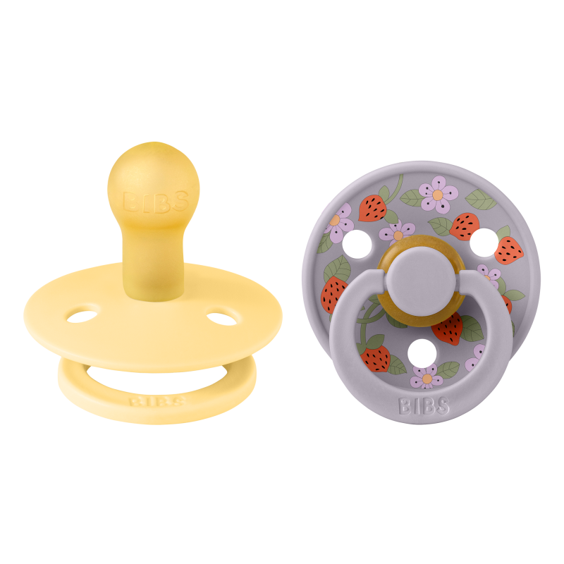 2 Sucettes BIBS Colour Ronde Eloise Strawberry and Cream