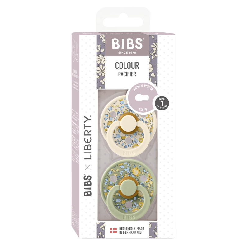 2 Sucettes BIBS Colour Ronde Eloise Sage Mix