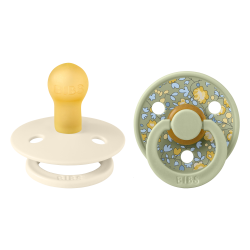 2 Sucettes BIBS Colour Ronde Eloise Sage Mix