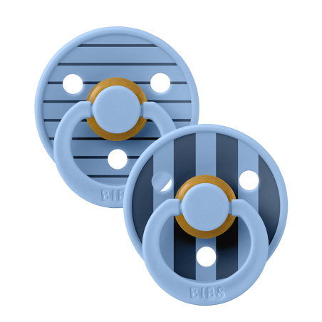 2 Sucettes BIBS Colour Ronde Studio Sky Blue Mix