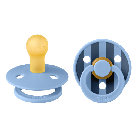 2 Sucettes BIBS Colour Ronde Studio Sky Blue Mix