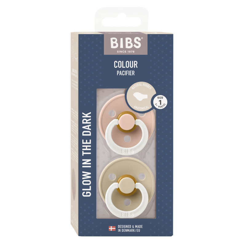 2 Sucettes BIBS Colour Anatomique Blush / Vanilla - GLOW