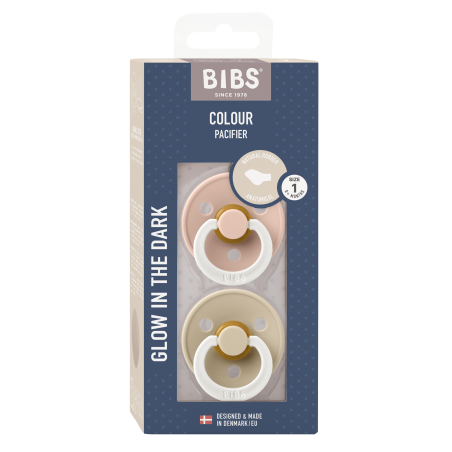 2 Sucettes BIBS Colour Anatomique Blush / Vanilla - GLOW