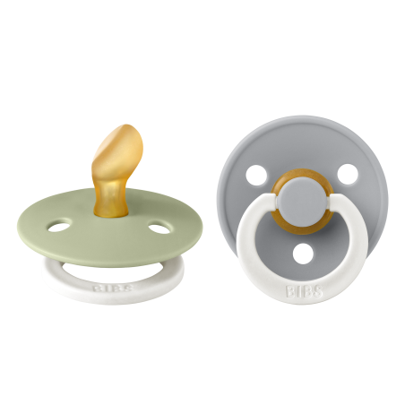 2 Sucettes BIBS Colour Anatomique Sage / Cloud - GLOW