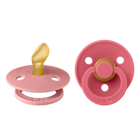 2 Sucettes BIBS Colour Anatomique Dusty Pink / Coral