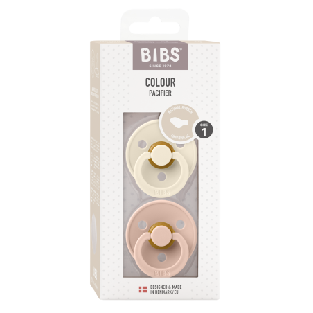 2 Sucettes BIBS Colour Anatomique Ivory / Blush