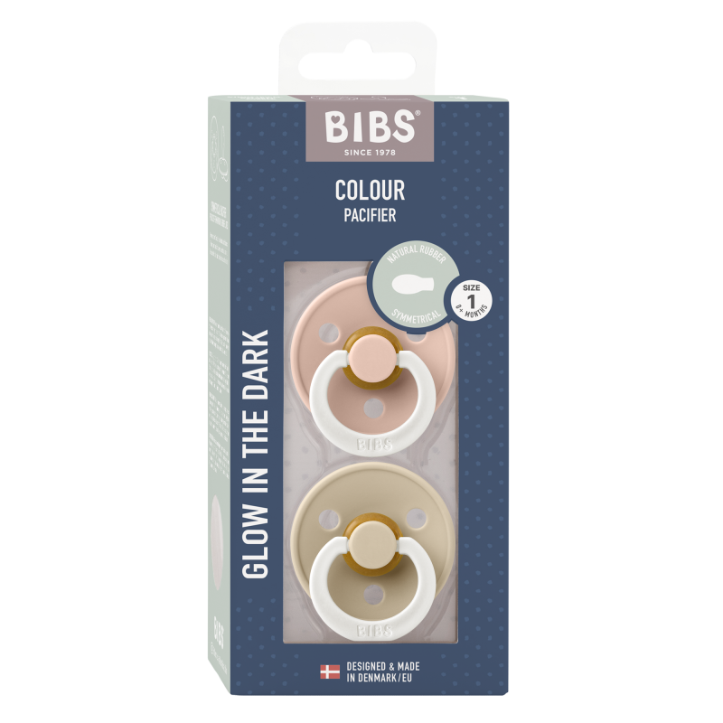 2 Sucettes BIBS Colour Symetique Blush / Vanilla - GLOW
